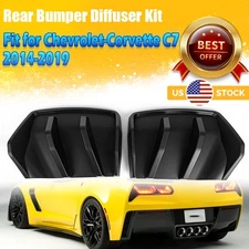 For 2014~2019 Corvette C7-Z06 STG~3 Big Fin Matte Black Rear Bumper Diffuser Kit