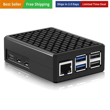 Aluminum Case for Raspberry Pi 5, Heavy Duty Passive Metal Black