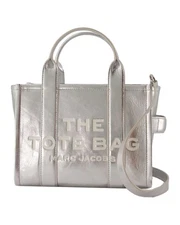 Marc Jacobs The Tote Bag Metallic Leather Zip Tote Women Metallic | Silver