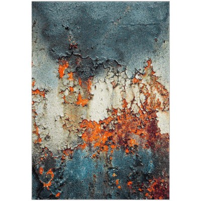 SAFAVIEH Glacier Blue/Multi 8 ft. x 10 ft. Abstract Geometric Area Rug