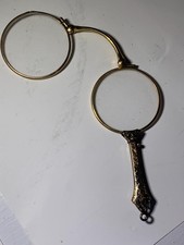 Antique expanding Gold Lorgnette folding model opera glasses