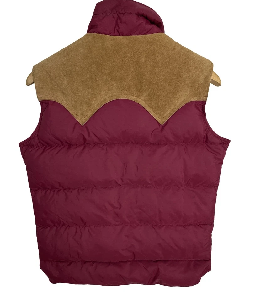 Chaleco vintage años 70 Woolrich para mujer plumón gamuza cuero ribete talla mediana Foto 3 de 4