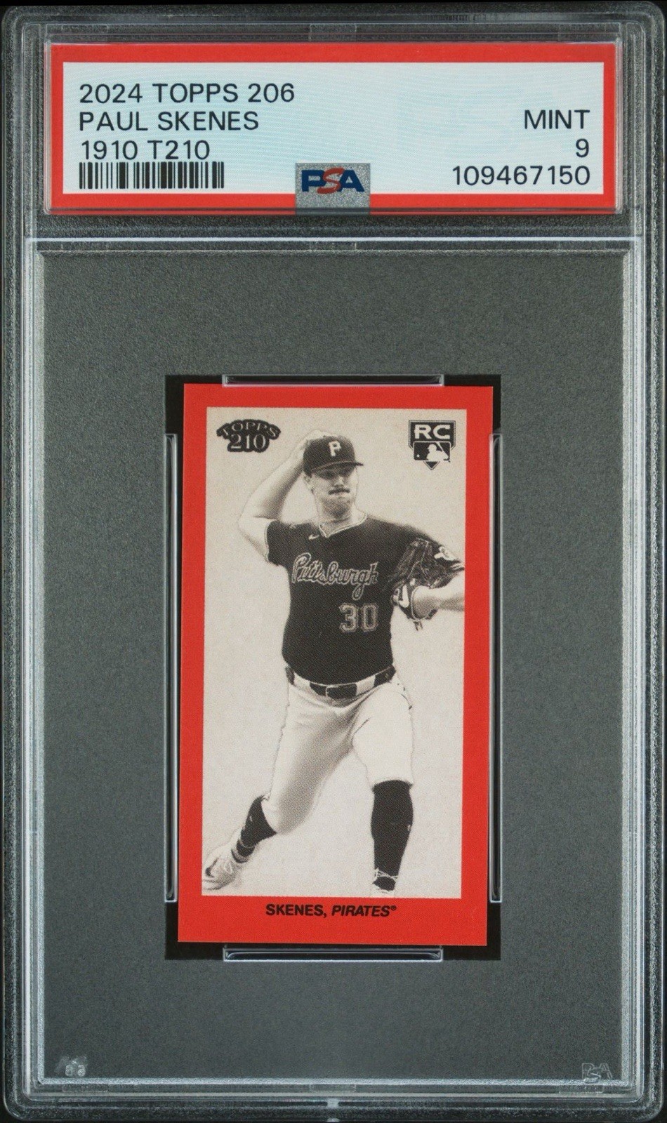 2024 Topps 206 Paul Skenes Rookie RC 1910 T210 PSA 9 MINT view 6