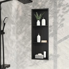 Neodrain 3-Tier Shower Niche 12x36 Matte Black Stainless Steel Wall Shelf.