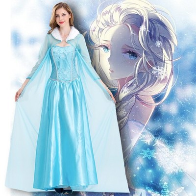 Damen Frozen Prinzessin Elsa Anna Party Kleider Fasching/Karneval-Cosplay Kostüm