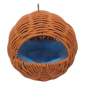 Simulation Rattan Rattan Birds Nest - Hanging Parakeet House Nest Bed for