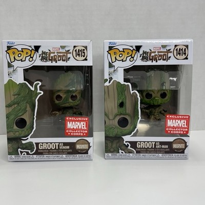 Funko Pop We Are Groot Set Of 2 Venom 1415 & Ant-Man 1414 Marvel Collector Corp