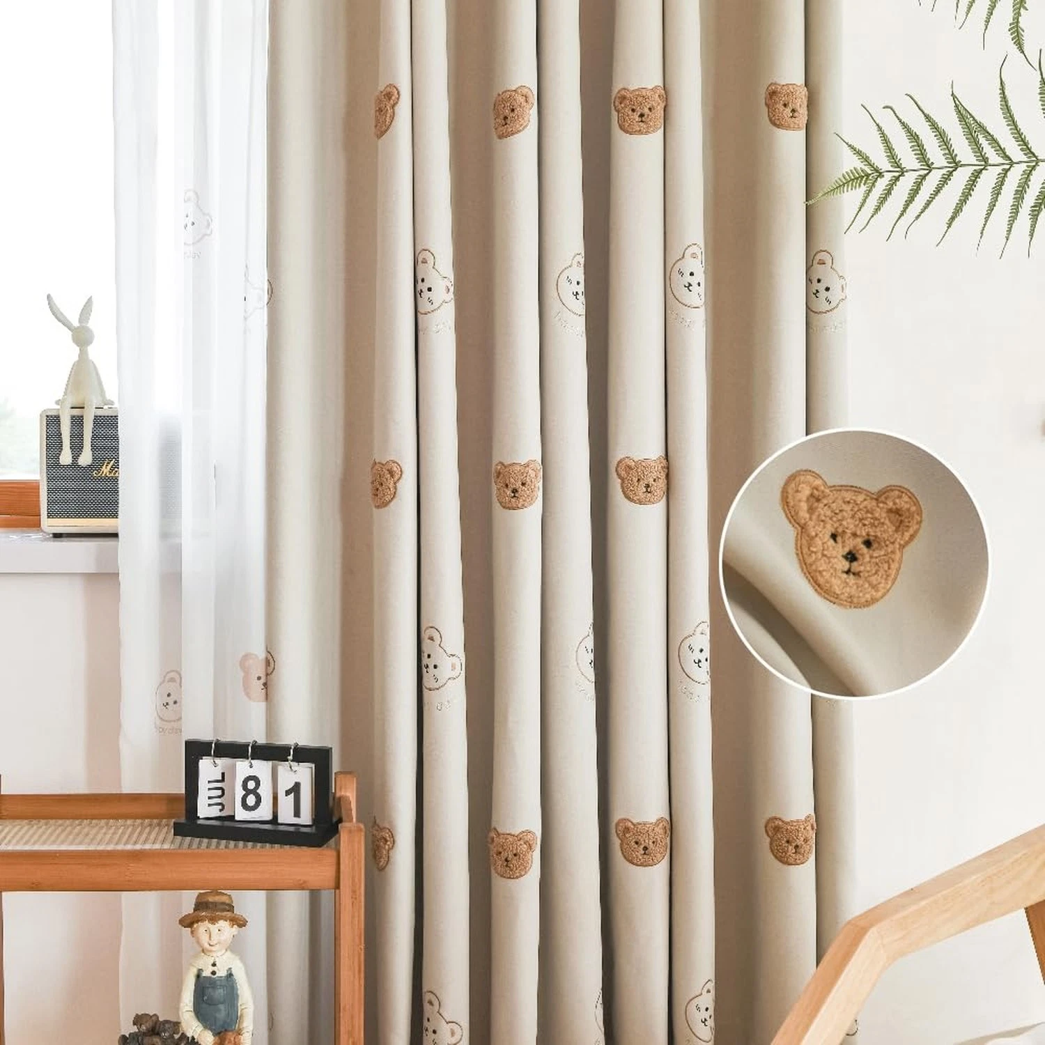 Cartoon Bears Kids Blackout Curtains for Babys Bedoom Living Room Grommet Top...