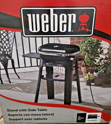   NEW Weber Grill Stand with Table ONLY FITS LUMIN Compact Electric Grill 6618