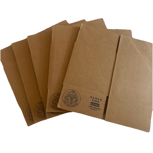Uline 4x4x4" Corrugated Cardboard Shipping Boxes S-4040 (5 Pieces) - Picture 7 of 9