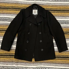 Sterlingwear Anchor Collection Navy Peacoat 36L Vintage Black Jacket USA