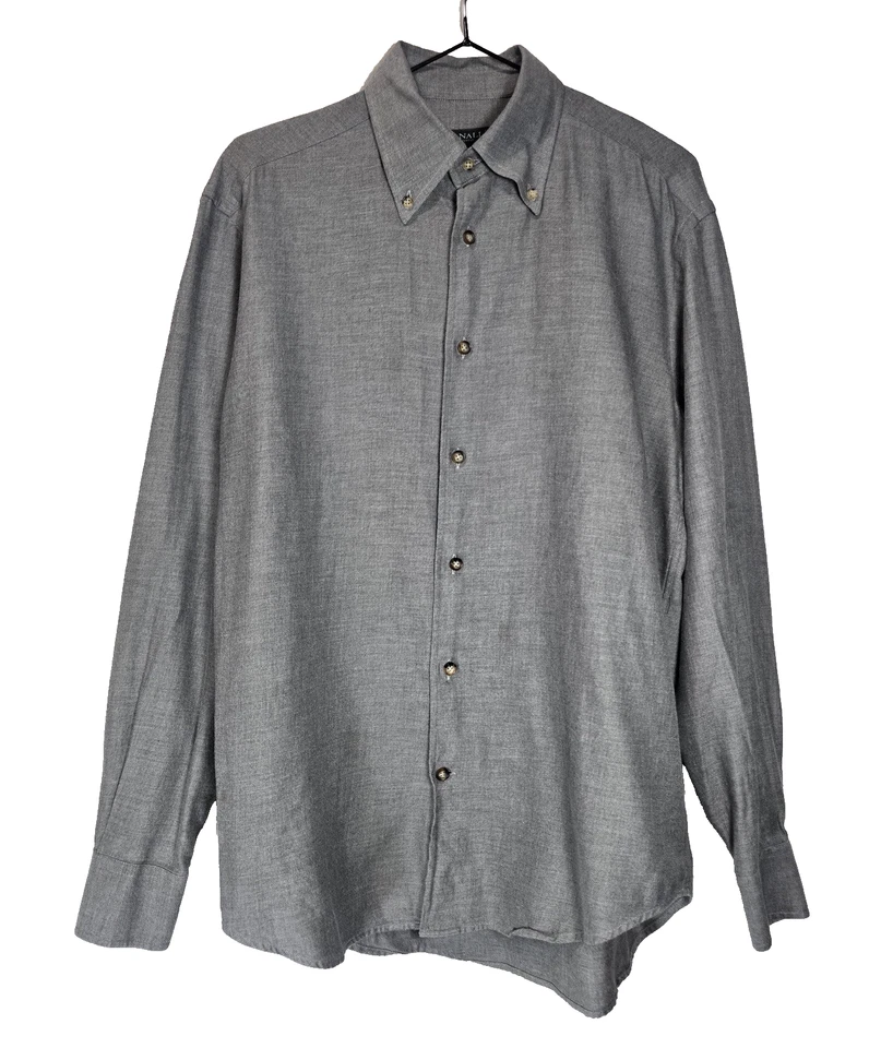 Camisa Canali Sportswear Italia Hombre Gris 100% Algodón Manga Larga Talla XL Foto 2 de 4