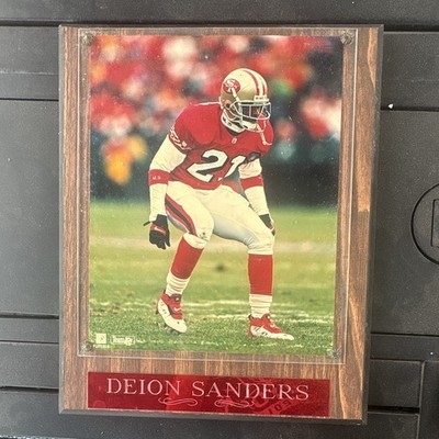 Deion Sanders San Francisco 49ers NFL Wood Photo Plaque Wall Hanging Vinatge
