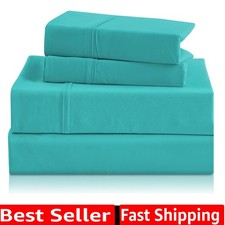 Breathable Cooling Full Sheet Set - Hotel Luxury 4 Piece Deep Pocket Sheets f...