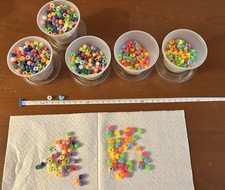 Plastic Multicolored Round And Heart Shaped Beads
