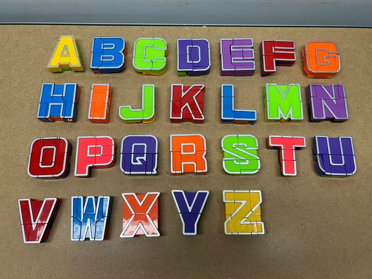 ALPHA BOTS Alphabet Robot Transforming Figures Complete Set with