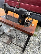 Singer 241-12 Vintage  Industrial Sewing Machine with table and motor No- Belt
