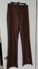 Fashion Nova Victoria High Waisted Dress Pants  Brown Faux Leather Size 2X NWT 