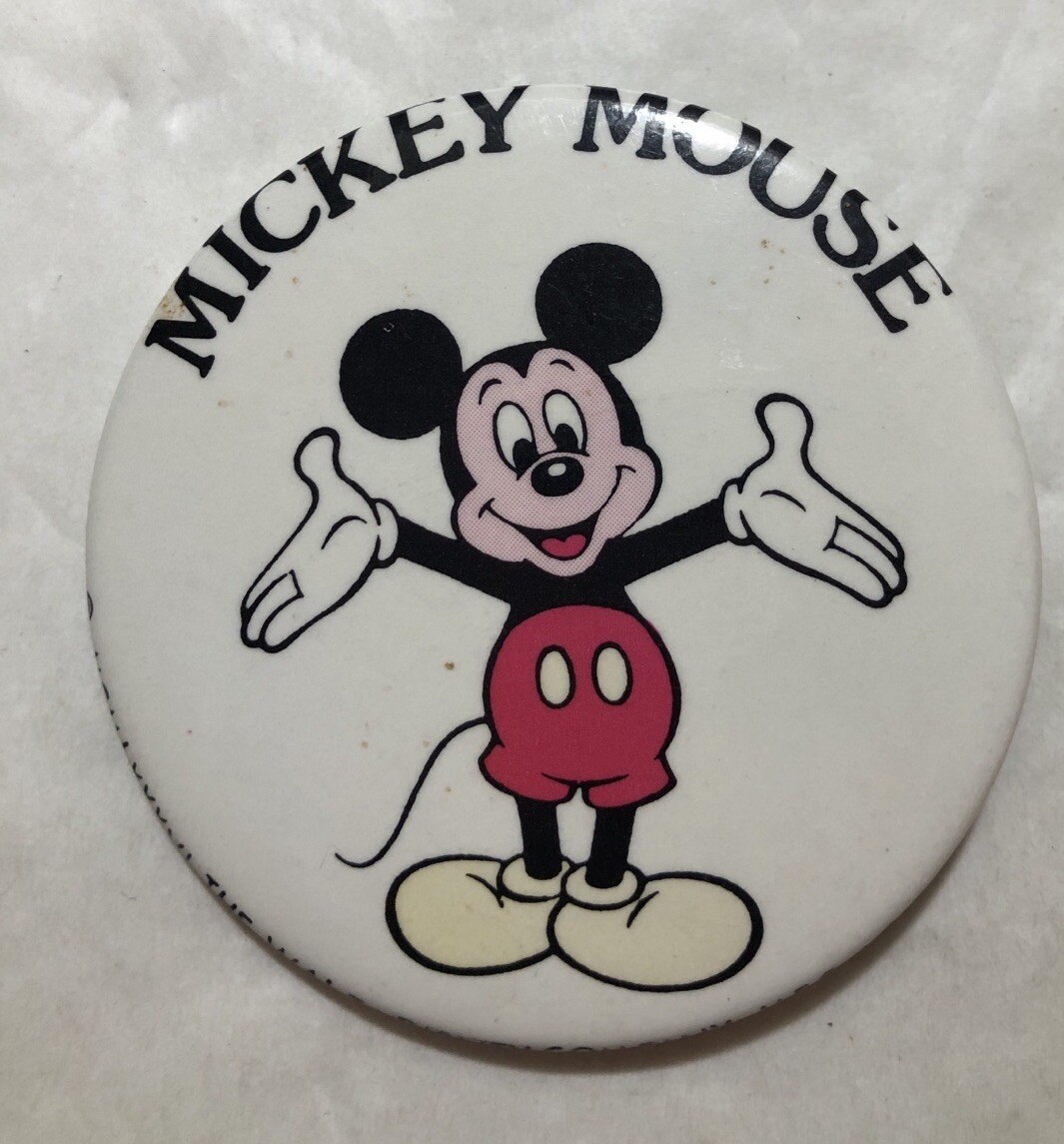Vintage 1980's Mickey Mouse Button Pin (B)