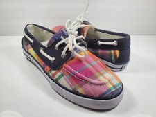 Polo Ralph Lauren Coast Kids Checkered Boat Shoes - Size 3