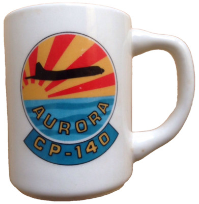 1980s LOCKHEED CP-140 AURORA COFFEE MUG, ROYAL CANADIAN AIR FORCE, VINTAGE