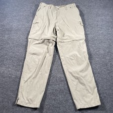 REI Mens Size 36x32 Faded Light Green Convertible Cargo Pants Hiking Outdoors