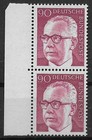Federal 1970 ** Mi 643 Heinemann 90Pf in Pair Vertical Pairs Edge Left 03746D