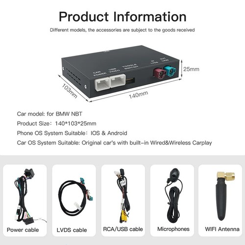 Car Wireless CarPlay Android Auto For BMW NBT System F20 F22 F30 F32 F56 F15 F16 - Picture 2 of 6