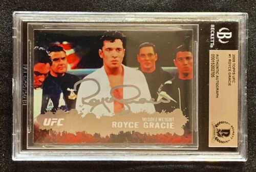 ROYCE GRACIE Autographed 2009 Topps ROUND 2 Card w/BECKETT ENCAPSULATION - 第 1/2 張圖片