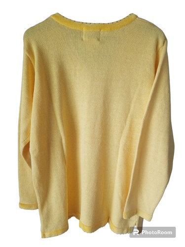 QUACKER FACTORY Womens Yellow Sweater w/ Sequin & Bead Embellishments Sz L NWT - Picture 8 of 9