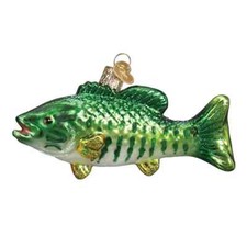Old World Christmas SMALLMOUTH BASS 12522 Glass Ornament w/OWC Box