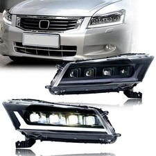 Led Sequential Headlight For Honda Accord 8th Gen 2008-2012 Animation Front Lamp