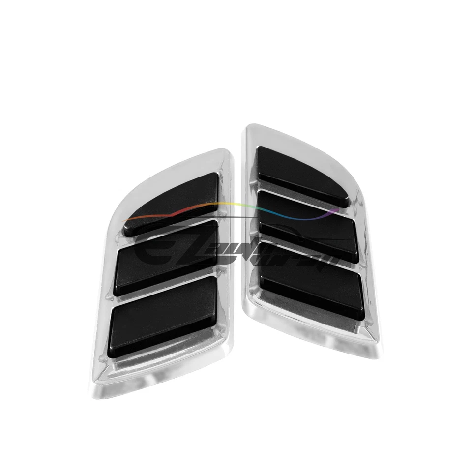 Universal ABS Chrome Fender Grill Body Side Vents Car SUV Sticker VIP Decoration - Image 3 of 4