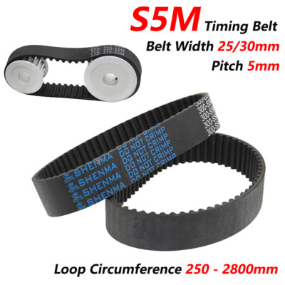 25/30mm Width S5M Rubber Timing Belt Closed Loop 250-2800mm For Pulley, CNC 3D