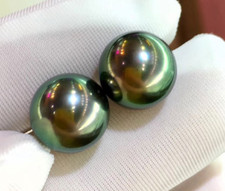 Huge 13mm natural south sea Tahitian genuine black green loose pearl 1818aaa