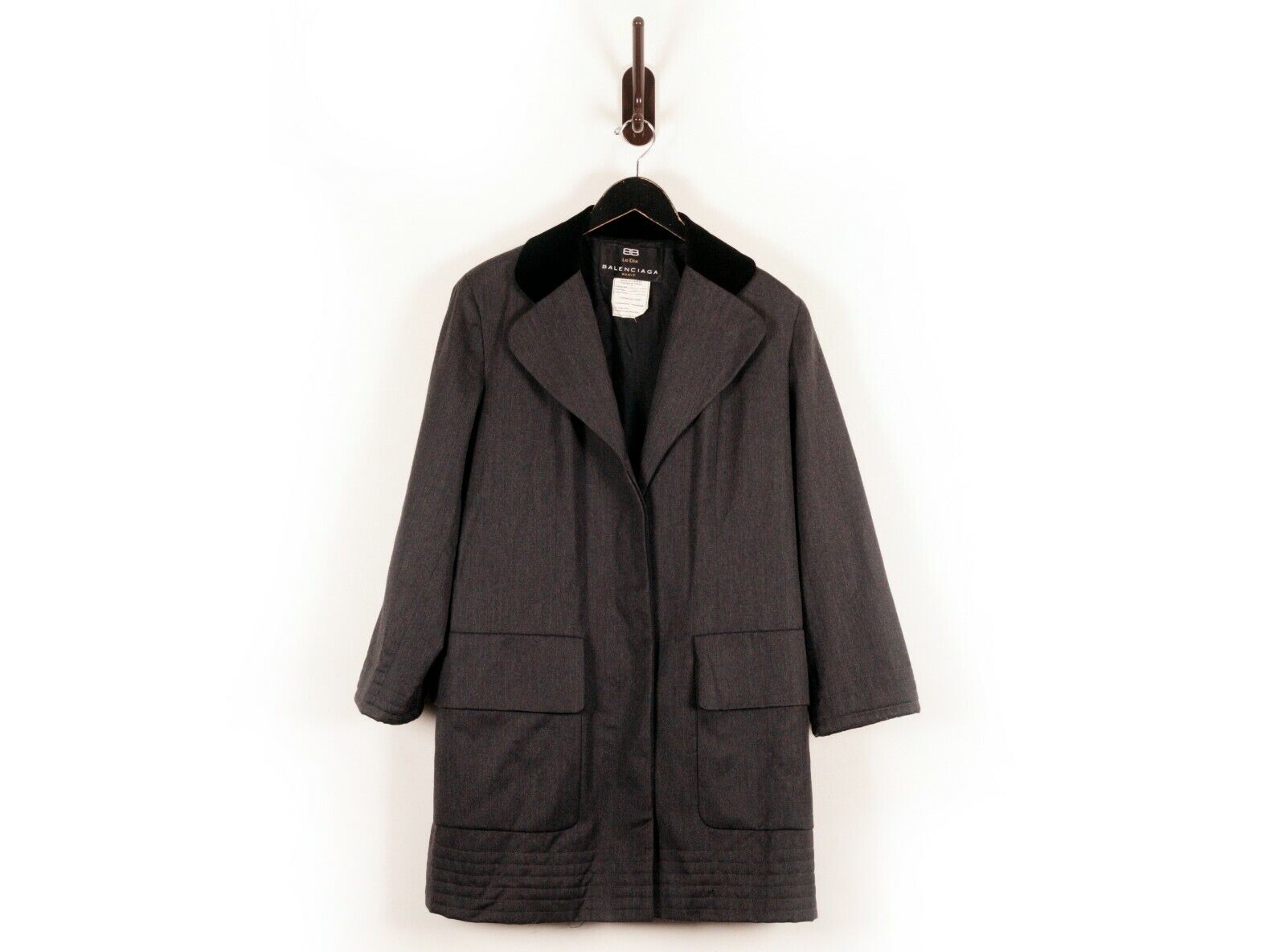 Balenciaga Dark Gray Opera Style Wool France Coat… - image 1