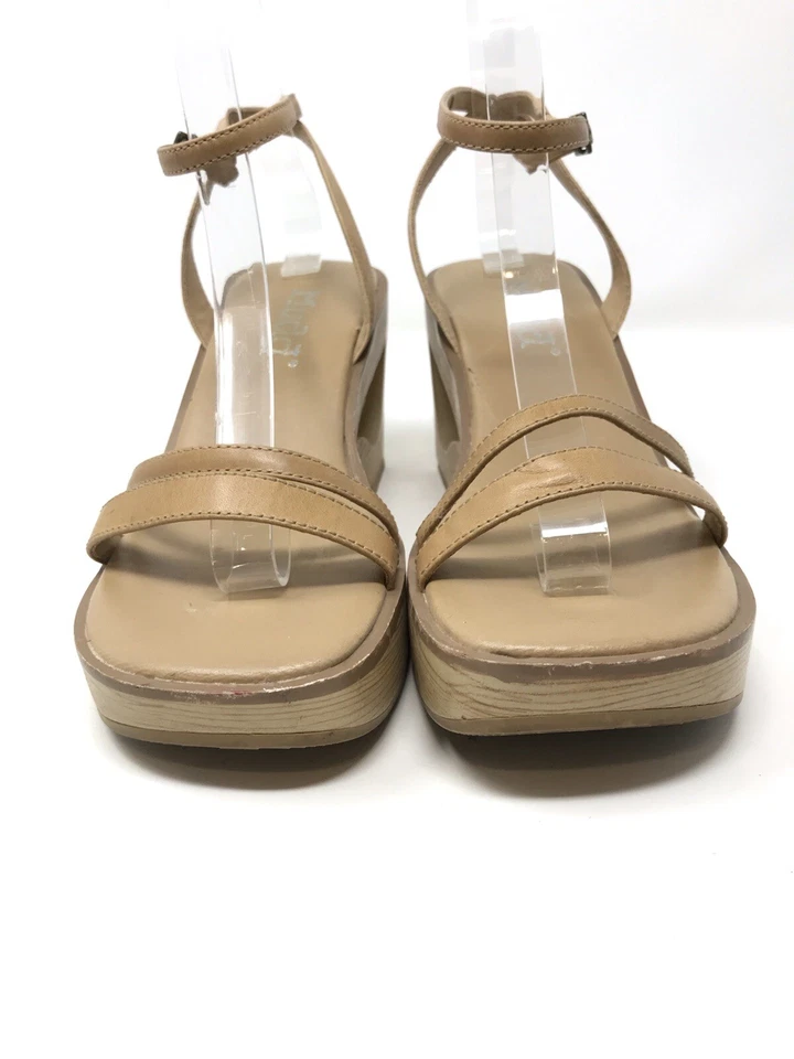 VTG 90's Y2K Mudd Brown Wood Platform Women Sz 7.5 Sandals Grunge Strappy Chunky - Image 4 of 4