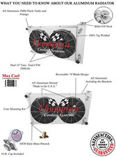 3 Row Rr Champion Radiator 28 Core 14 Fans Shroud For 1967-1972 Chevy Blazer