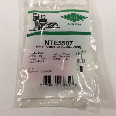 (1) NTE5507 Silicon Controlled Rectifier (SCR) 16 Amp, TO48