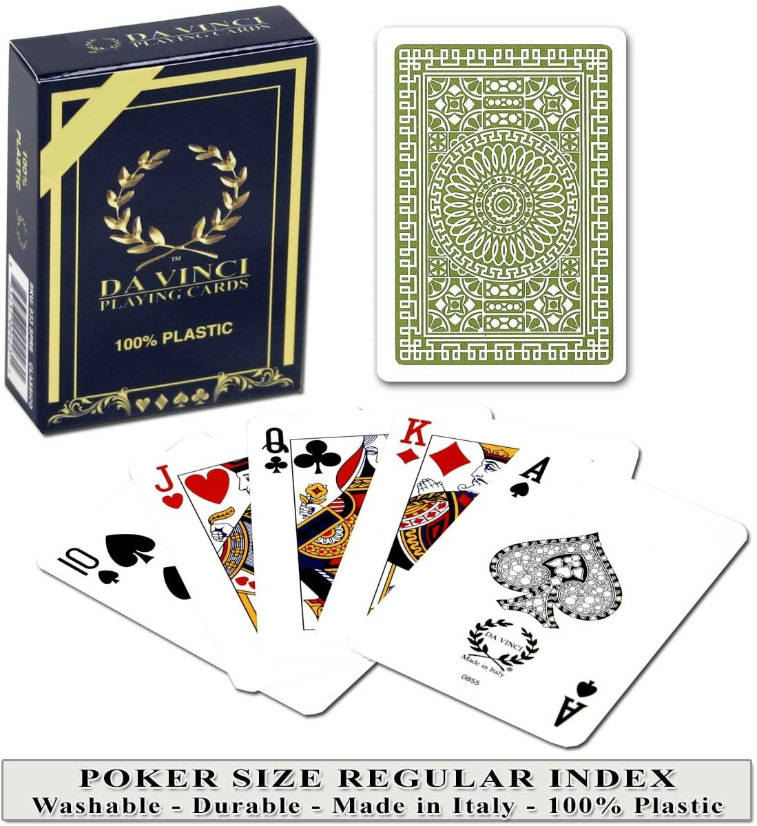 DA VINCI Palermo Italian 100% Plastic Playing Cards, Single Deck