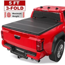 5FT Tri-Fold Fiberglass Hard Truck Bed Tonneau Cover For 2024 2025 Toyota Tacoma