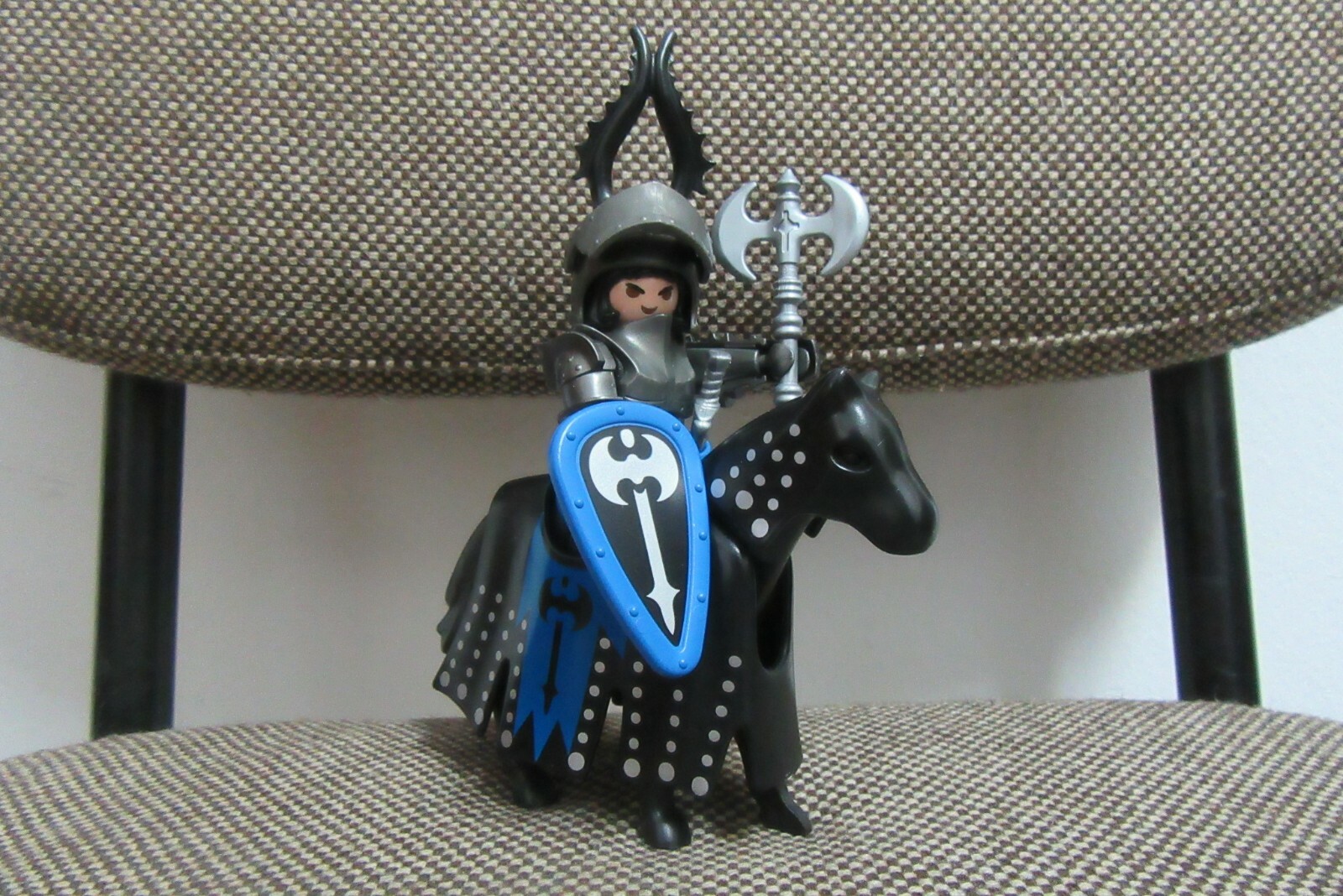 Playmobil - Medieval - Caballero Oscuro Doble Hacha Caballo - 3315 - (COMPLETO)