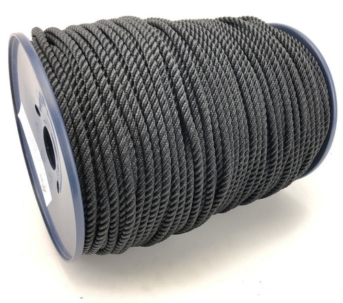 6mm Black 3 Strand Polyester Rope x 200 Metre Reel, Boats Yachts Sailing - Picture 2 of 7