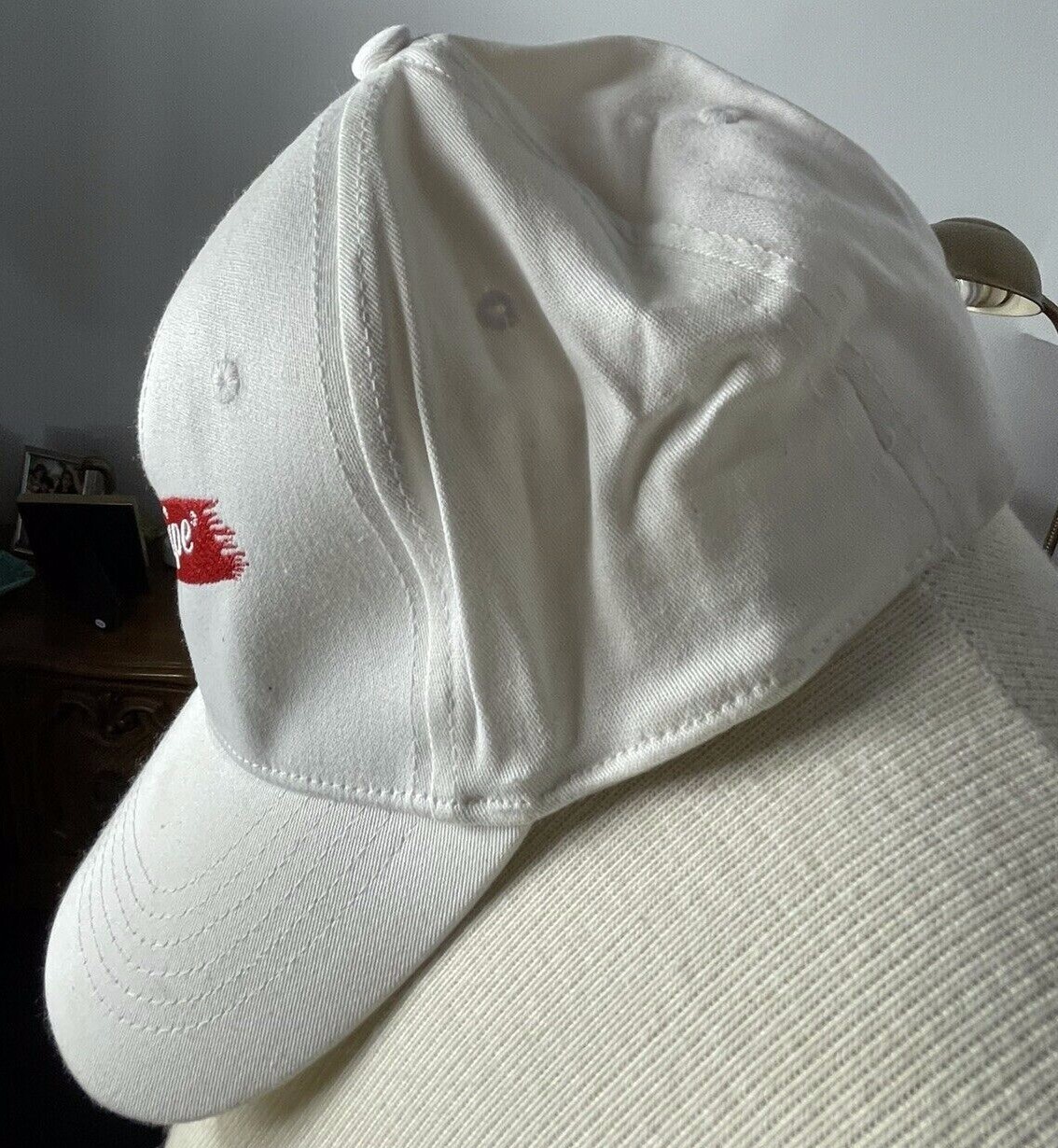 Red Stripe Beer Vintage Baseball Cap White Hat Jamaican Flex fit Hat