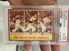 MICKEY MANTLE CENTERED PSA 8 NICE 1962 TOPPS SWITCH HITTER CONNECTS RARITY TOUGH