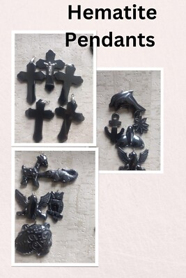 Set of Hematite Pendants, Hematite Necklace Pendants, DYI Pendants