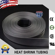 160 FT Feet Black 1 1/4" 32mm Polyolefin 2:1 Heat Shrink Tubing Tube Cable US UL
