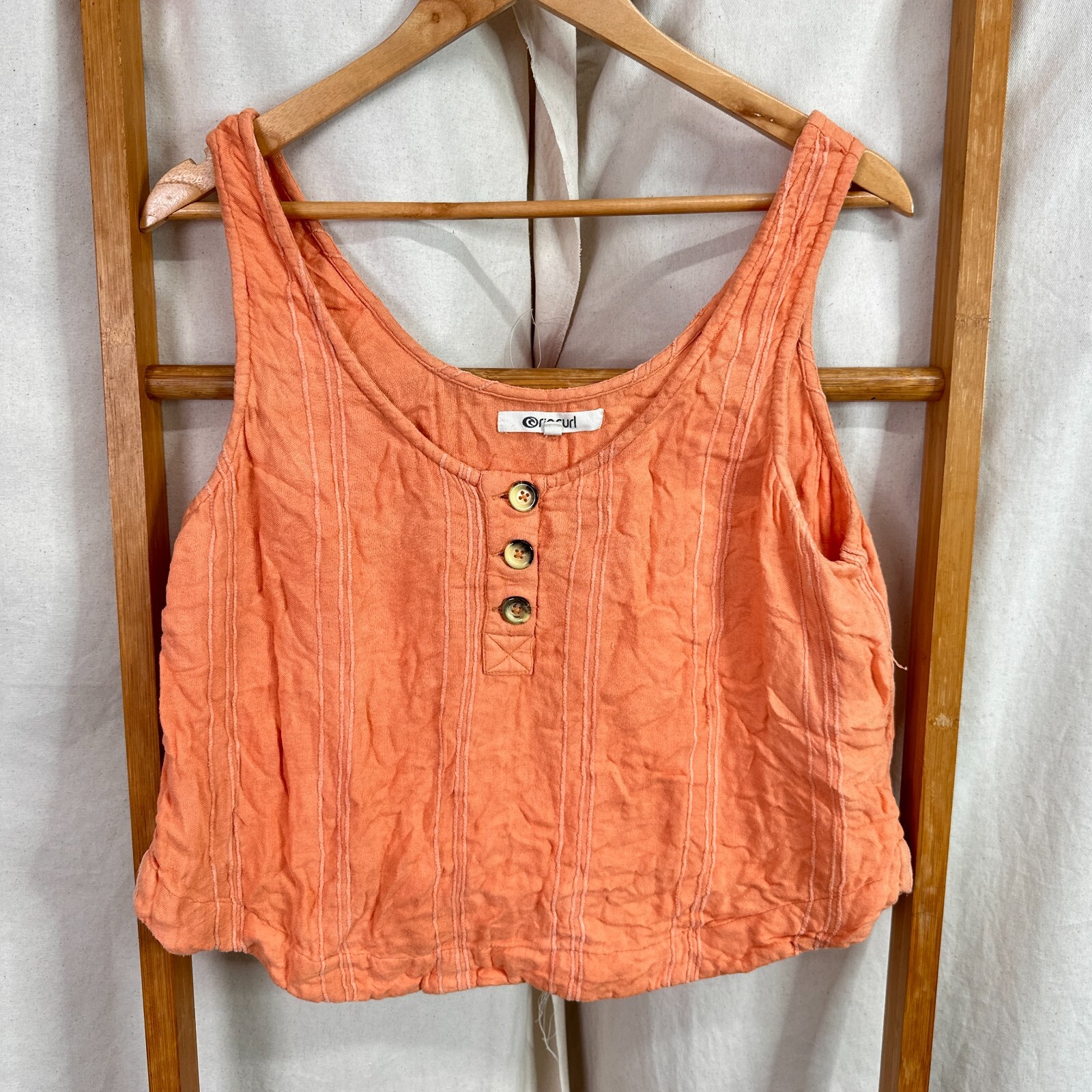 Rip Curl Orange Sleeveless Crop Top Tank Womens Medium Relaxed Fit