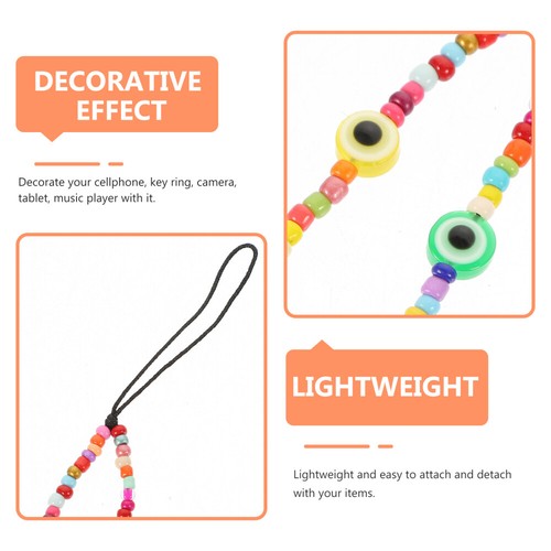 Devil's Chain Phone Lanyard Wrist Strap Colorful Beaded Charm - Zdjęcie 6 z 12