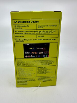 New - ONN Streaming Box 4K Streaming Wi-Fi Android TV UHD